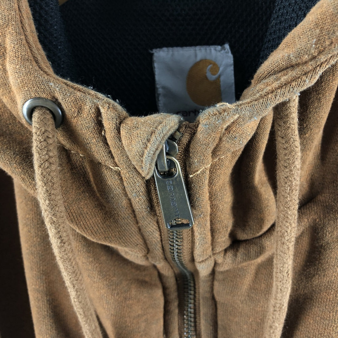 Carhartt Sweat Full Zip Hoodie, Men's M cotton brown type Vintage Second Hand