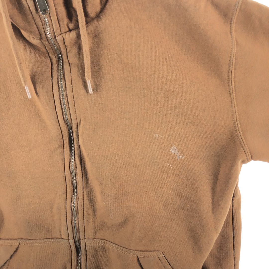 Carhartt Sweat Full Zip Hoodie, Men's M cotton brown type Vintage Second Hand