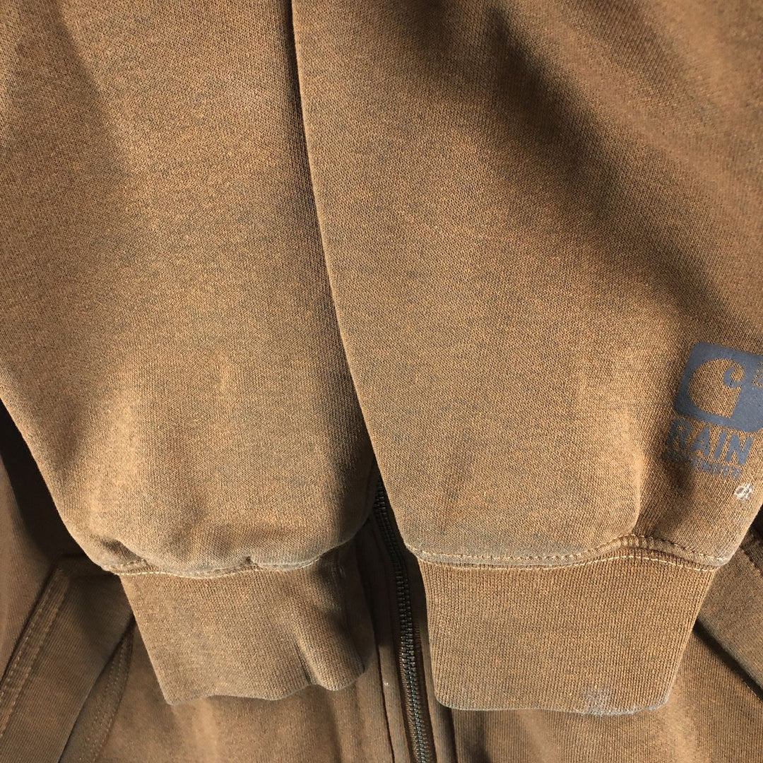 Carhartt Sweat Full Zip Hoodie, Men's M cotton brown type Vintage Second Hand