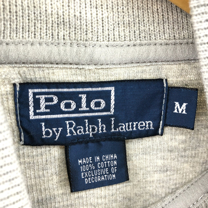 Ralph Lauren POLO by Ralph Lauren Half-Zip Sweatshirt, Men's M cotton gray type Vintage Second Hand