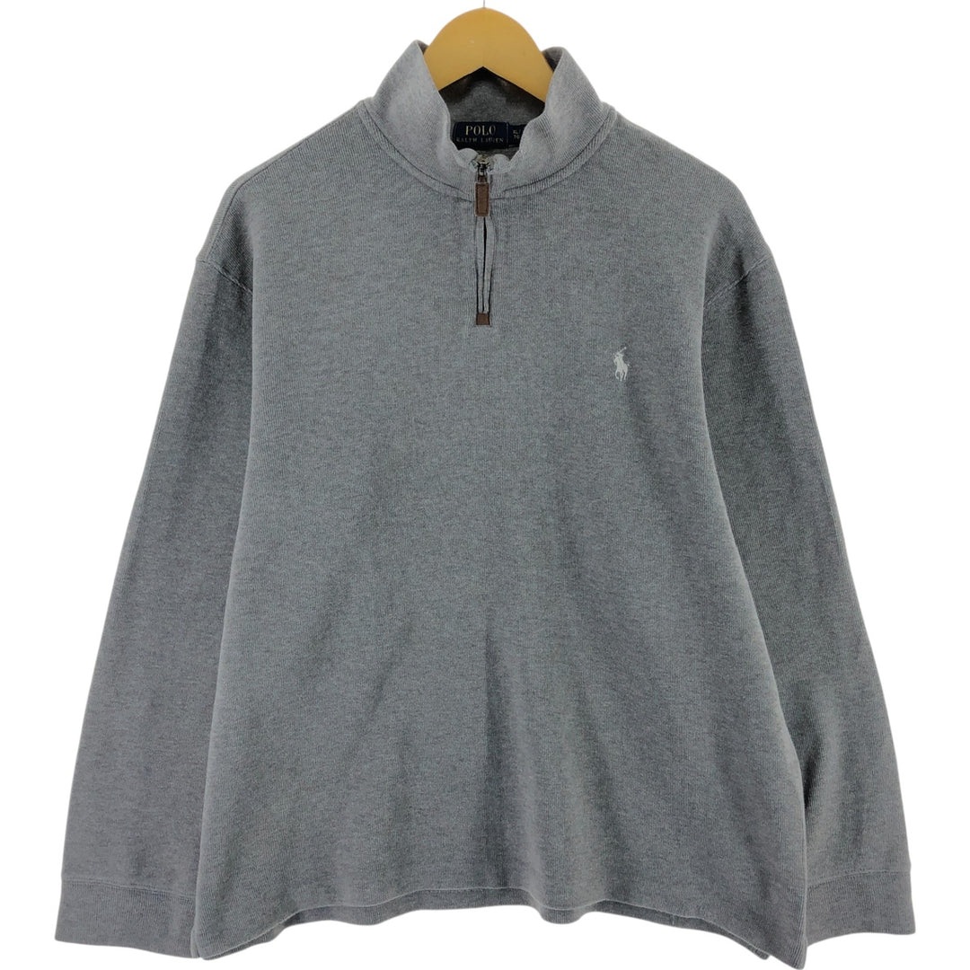 Ralph Lauren POLO RALPH LAUREN Half-Zip Sweatshirt, Men's XL cotton gray type Vintage Second Hand