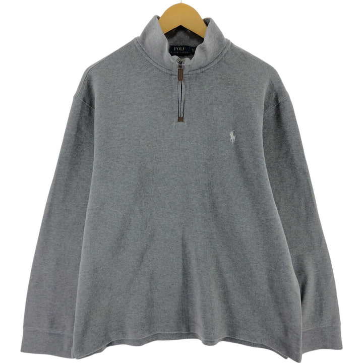 Ralph Lauren POLO RALPH LAUREN Half-Zip Sweatshirt, Men's XL cotton gray type Vintage Second Hand