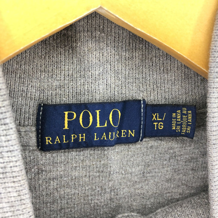 Ralph Lauren POLO RALPH LAUREN Half-Zip Sweatshirt, Men's XL cotton gray type Vintage Second Hand