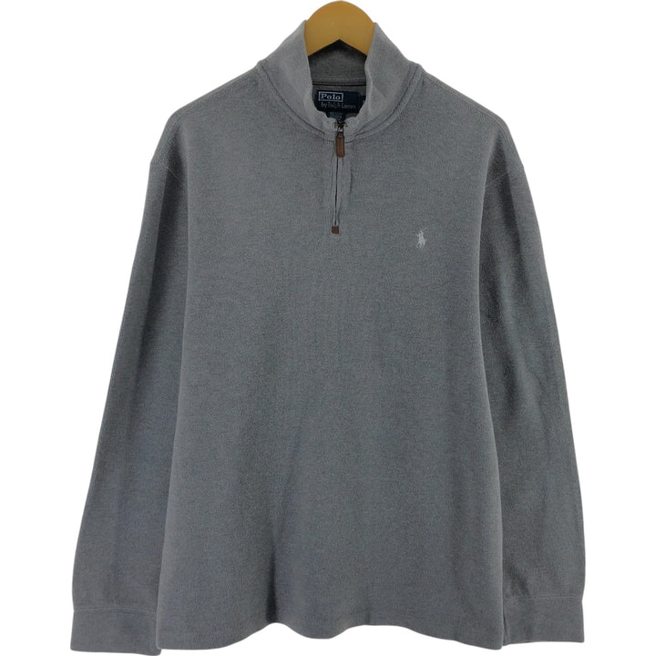 Ralph Lauren POLO by Ralph Lauren Half-Zip Sweatshirt, Men's XL cotton gray type Vintage Second Hand