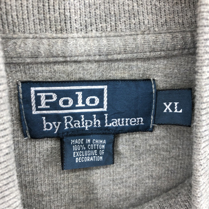Ralph Lauren POLO by Ralph Lauren Half-Zip Sweatshirt, Men's XL cotton gray type Vintage Second Hand