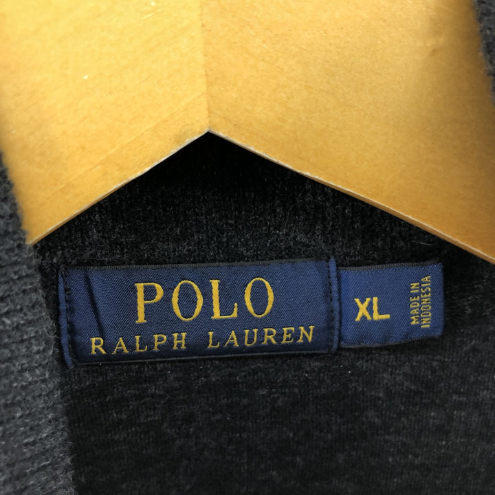 Ralph Lauren POLO RALPH LAUREN Half-Zip Sweatshirt, Men's XL cotton black type Vintage Second Hand