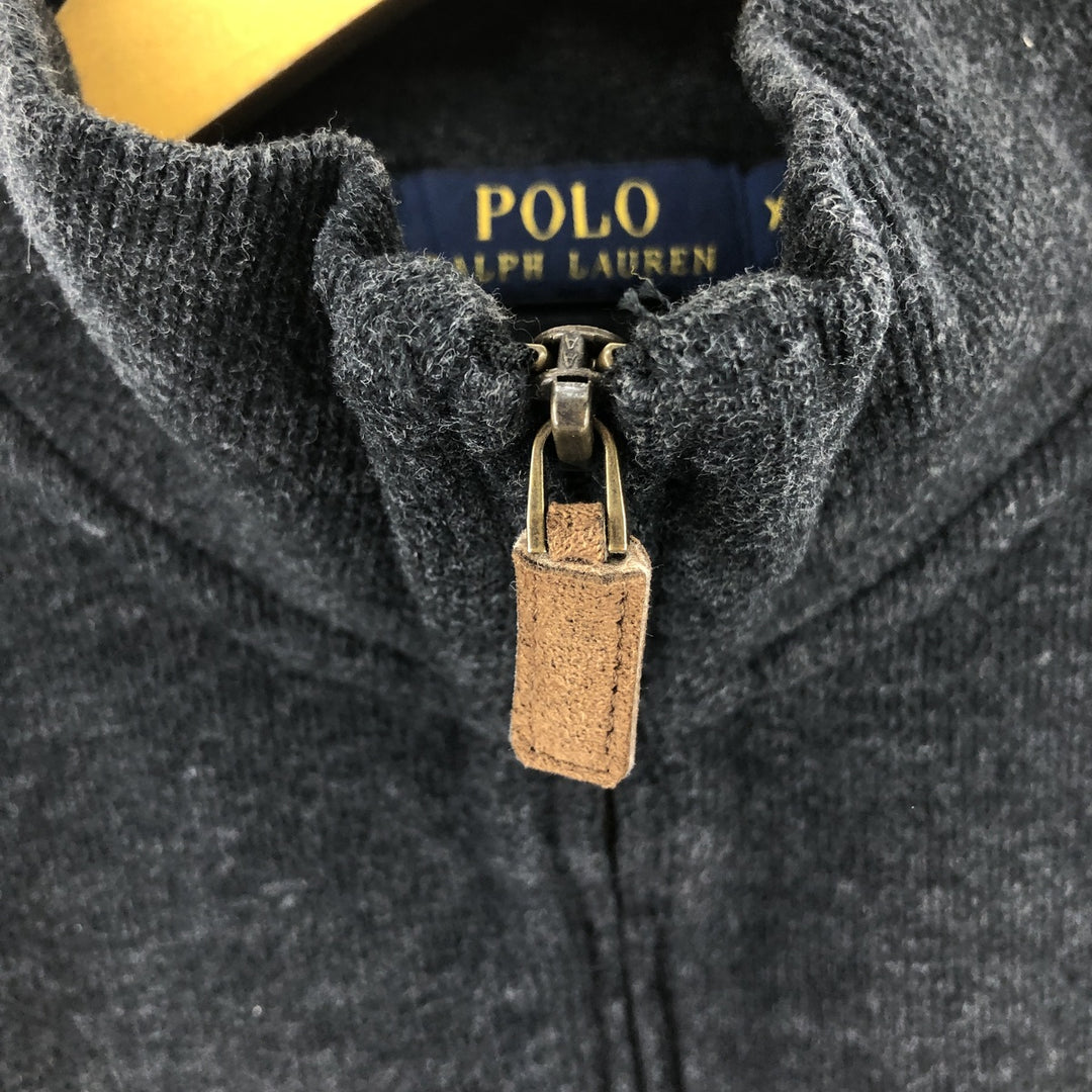 Ralph Lauren POLO RALPH LAUREN Half-Zip Sweatshirt, Men's XL cotton black type Vintage Second Hand