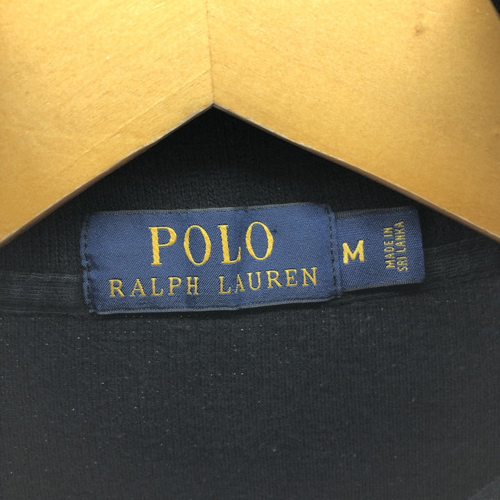Ralph Lauren POLO RALPH LAUREN Half-zip sweatshirt, men's M size cotton black type Vintage Second Hand