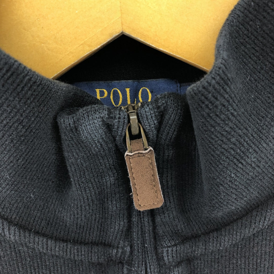 Ralph Lauren POLO RALPH LAUREN Half-zip sweatshirt, men's M size cotton black type Vintage Second Hand