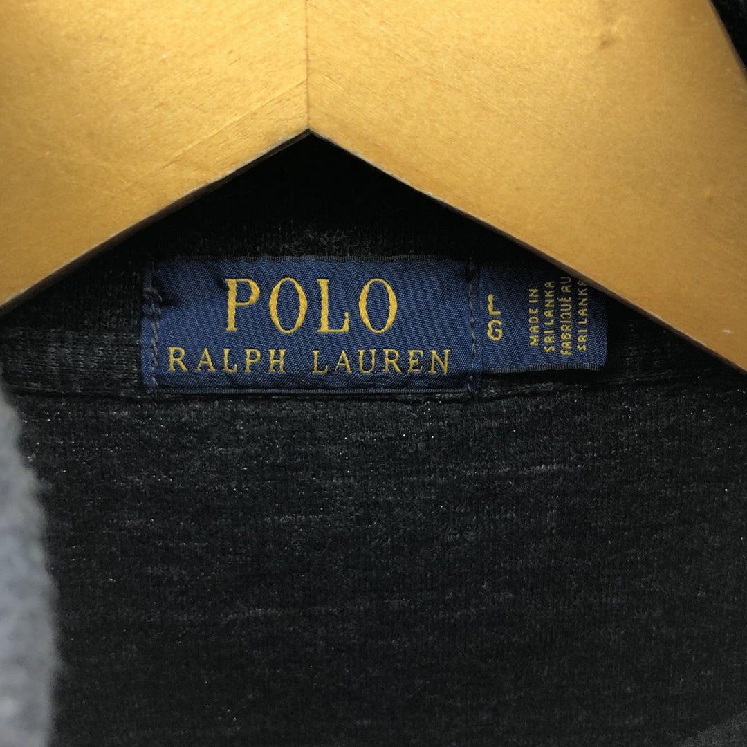 Ralph Lauren POLO RALPH LAUREN Half-zip sweatshirt, sweatshirt, men's size L cotton black type Vintage Second Hand