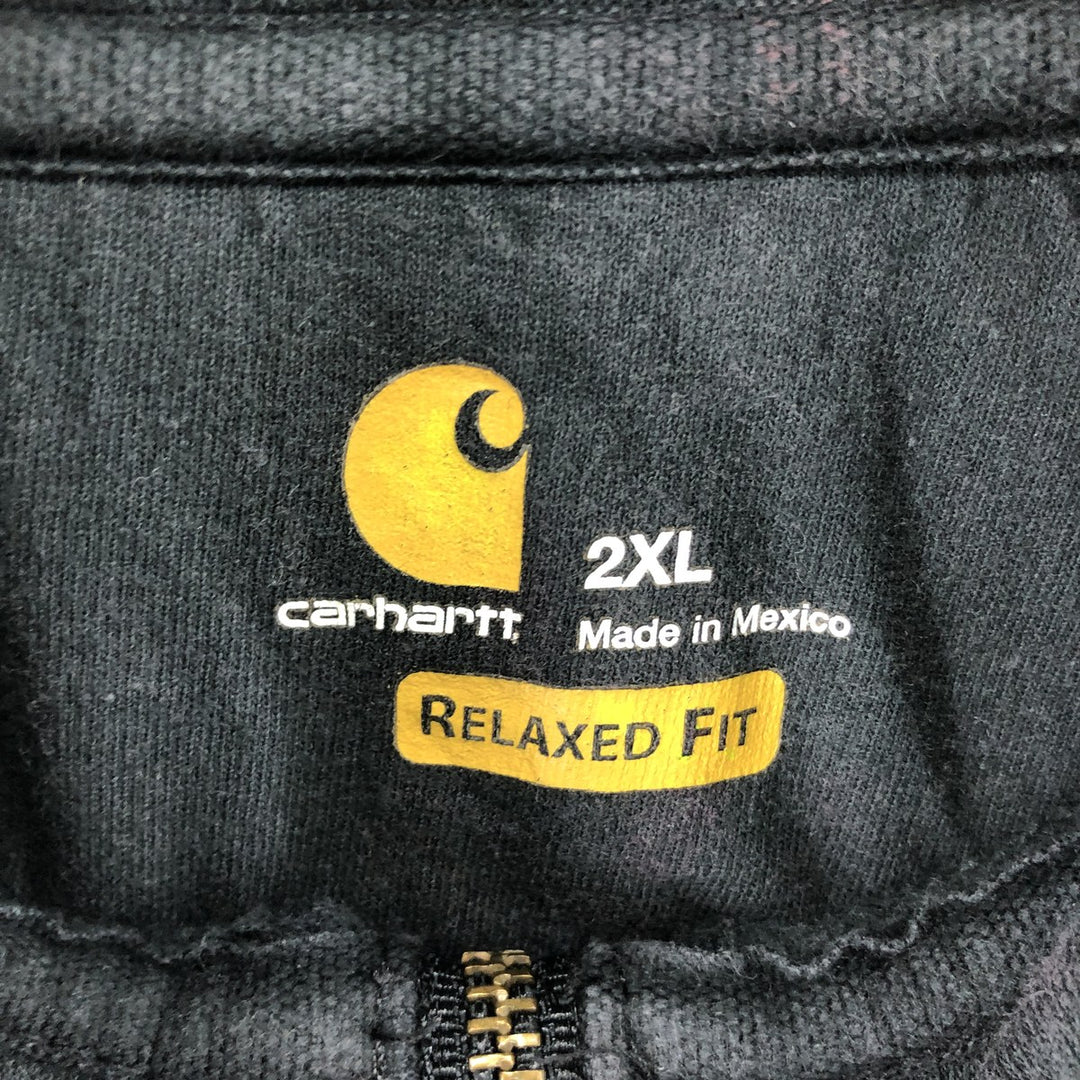 Carhartt Relaxed Fit Half-Zip Sweatshirt, Men's XXL cotton black type Vintage Second Hand