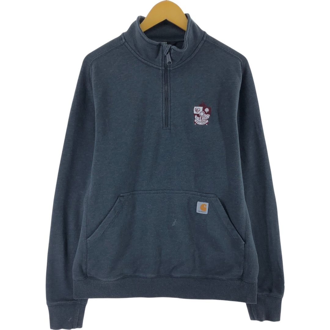 Carhartt Relaxed Fit Half-Zip Sweatshirt, Men's Size L cotton black type Vintage Second Hand