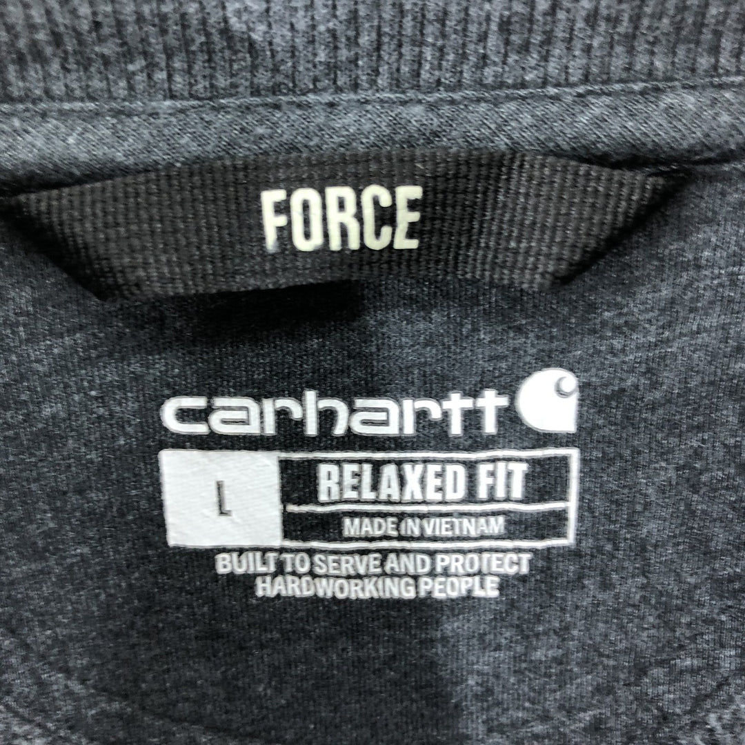 Carhartt Relaxed Fit Half-Zip Sweatshirt, Men's Size L cotton black type Vintage Second Hand