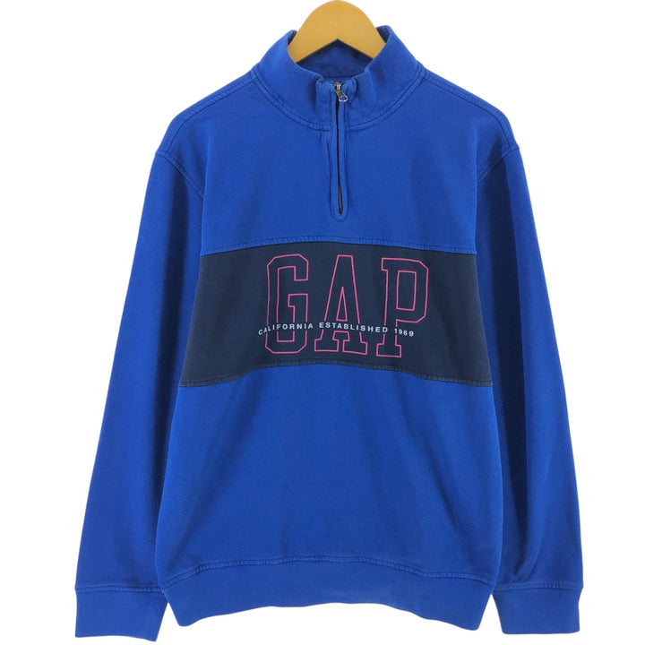 2000'S GAP Half-Zip Sweatshirt, Men's Size L cotton blue type Vintage Second Hand