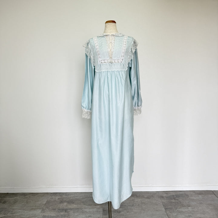 Christian Dior LINGERIE Ruffle Lace Maxi Length Long Sleeve Long Dress Nightgown Women's S Size /eaa514624