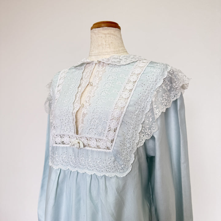 Christian Dior LINGERIE Ruffle Lace Maxi Length Long Sleeve Long Dress Nightgown Women's S Size /eaa514624