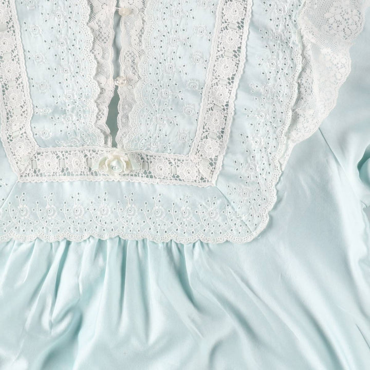 Christian Dior LINGERIE Ruffle Lace Maxi Length Long Sleeve Long Dress Nightgown Women's S Size /eaa514624