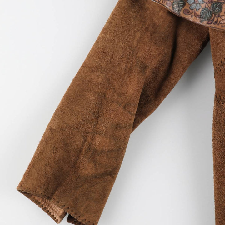 70'S Char suede leather coat, women's size S, vintage / eaa514644