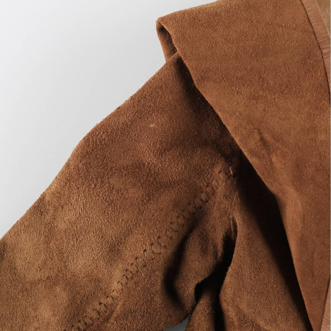 70'S Char suede leather coat, women's size S, vintage / eaa514644
