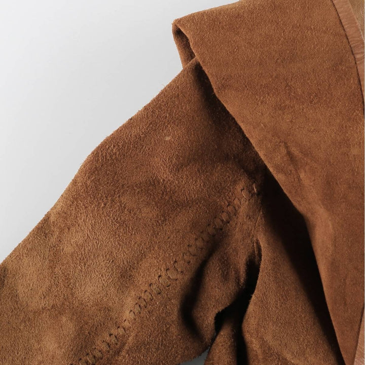 70'S Char suede leather coat, women's size S, vintage / eaa514644