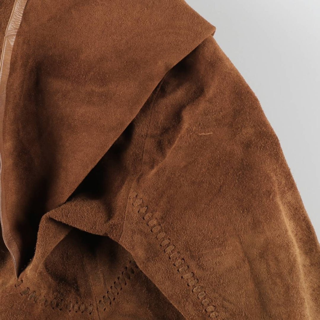 70'S Char suede leather coat, women's size S, vintage / eaa514644