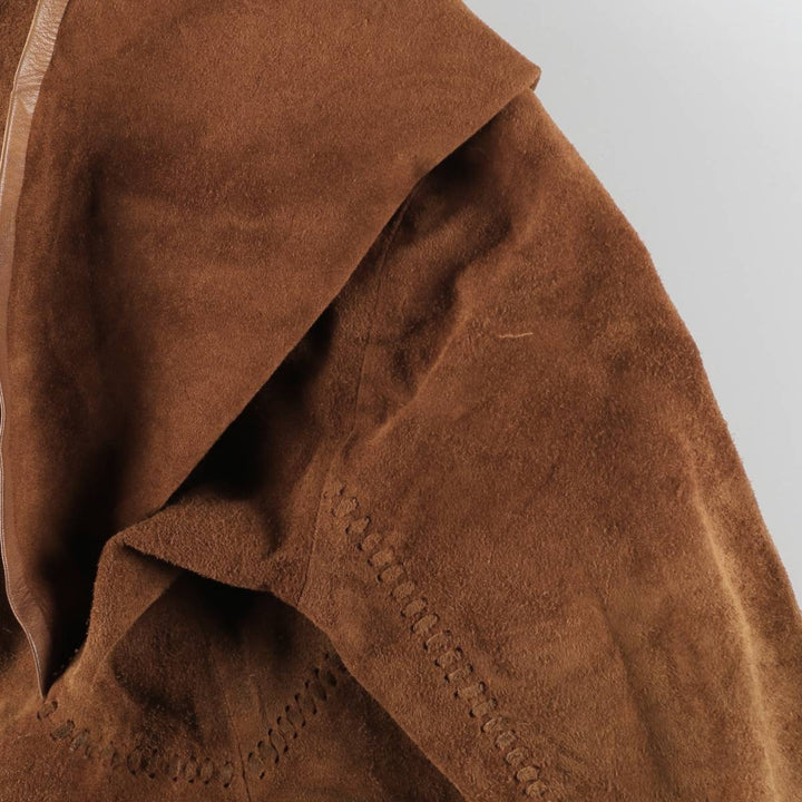 70'S Char suede leather coat, women's size S, vintage / eaa514644