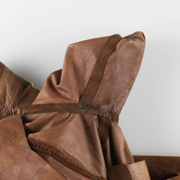 70'S Char suede leather coat, women's size S, vintage / eaa514644