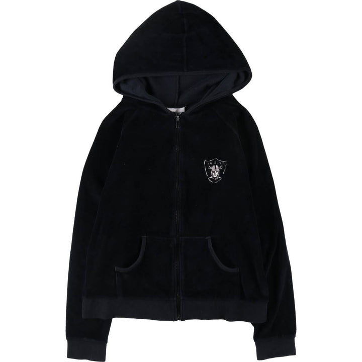 Reebok NFL LAS VEGAS RAIDERS Velour Jacket for Women (Size L) cotton black type Vintage Second Hand