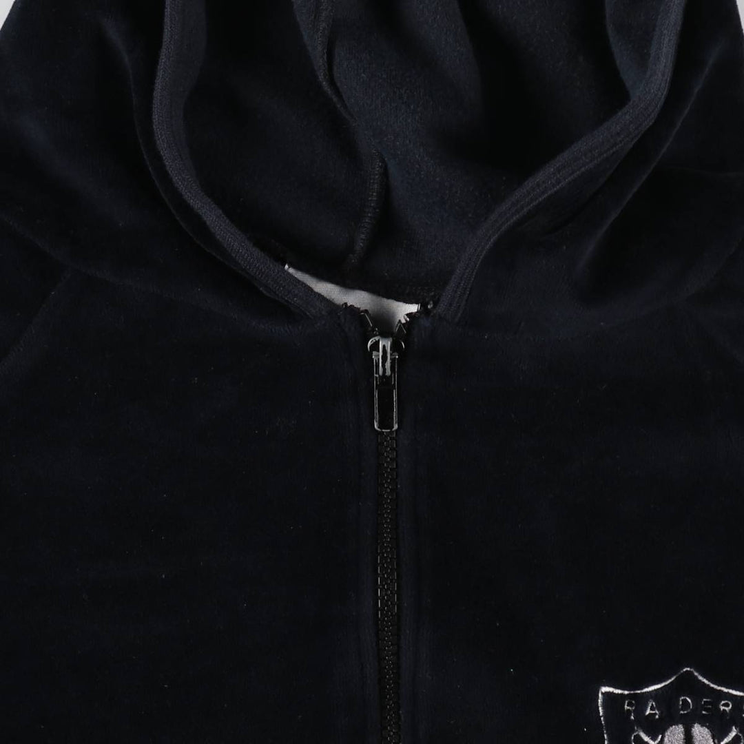 Reebok NFL LAS VEGAS RAIDERS Velour Jacket for Women (Size L) cotton black type Vintage Second Hand
