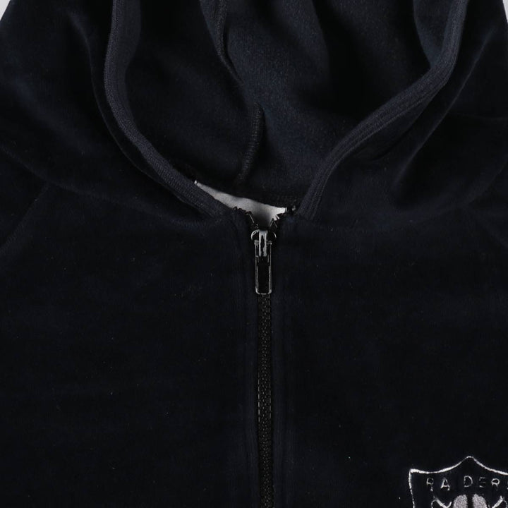 Reebok NFL LAS VEGAS RAIDERS Velour Jacket for Women (Size L) cotton black type Vintage Second Hand