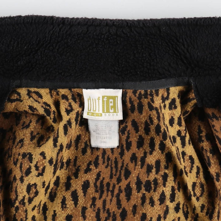 Leopard Pattern Fleece Vest Made in Canada Women's S size unknown brown type Vintage Second Hand