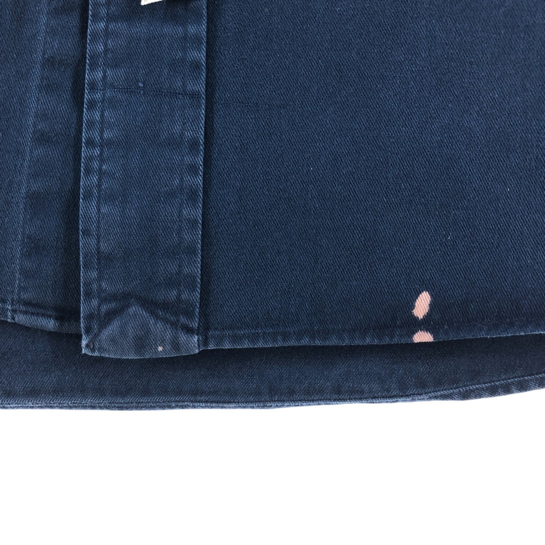 Ralph Lauren long sleeve button down shirt, men's size L cotton navy blue type Vintage Second Hand