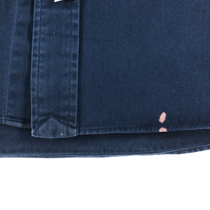 Ralph Lauren long sleeve button down shirt, men's size L cotton navy blue type Vintage Second Hand