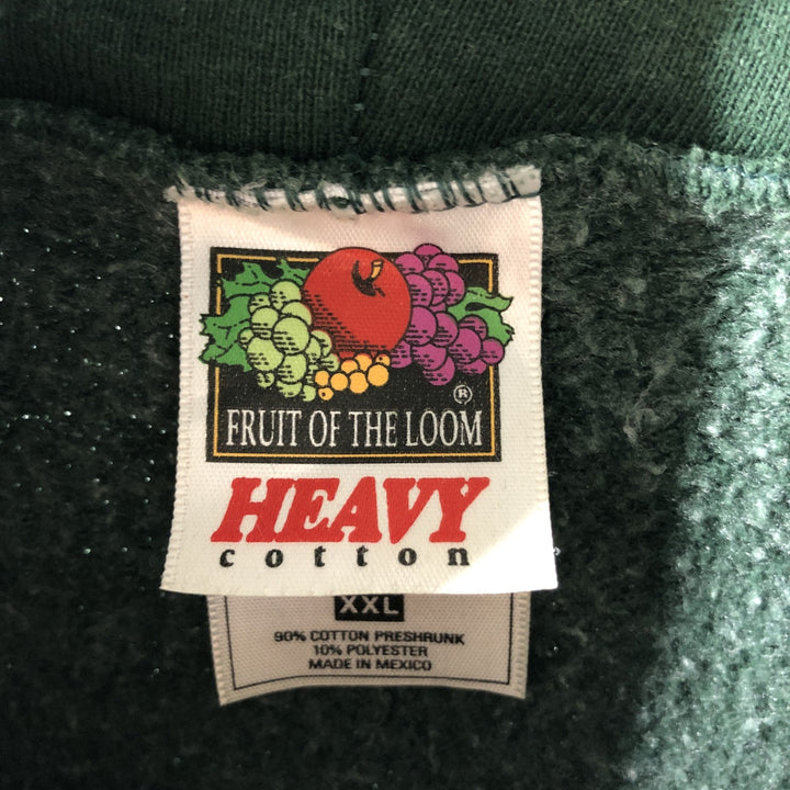 Fruit of the Loom Men's XXL Pullover Hoodie cotton green type Vintage Second Hand