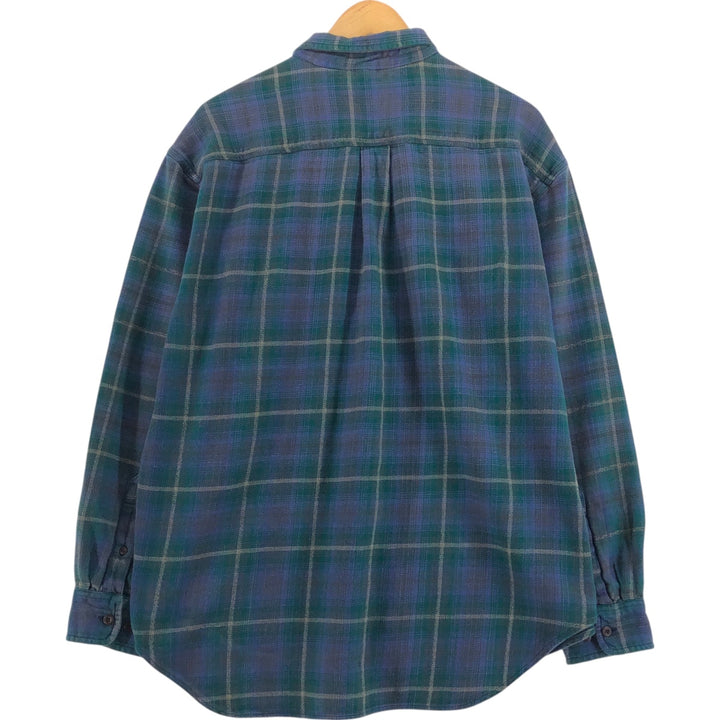 90'S GAP Vintage Long Sleeve Flannel Check Shirt, Men's Size L cotton green type Vintage Second Hand