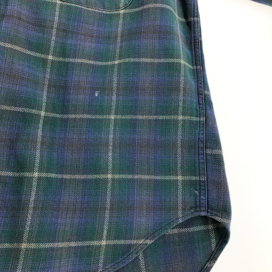 90'S GAP Vintage Long Sleeve Flannel Check Shirt, Men's Size L cotton green type Vintage Second Hand