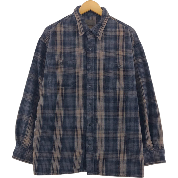 90'S St. John's Bay Vintage Long Sleeve Flannel Check Shirt, Men's XL Size /eaa514752