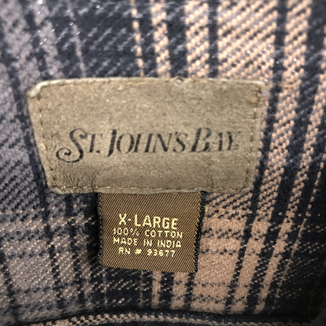 90'S St. John's Bay Vintage Long Sleeve Flannel Check Shirt, Men's XL Size /eaa514752