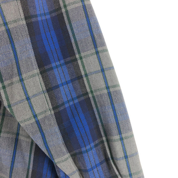 90'S Vintage Five Brother Long Sleeve Flannel Check Shirt, Men's XXL unclear gray type Vintage Second Hand