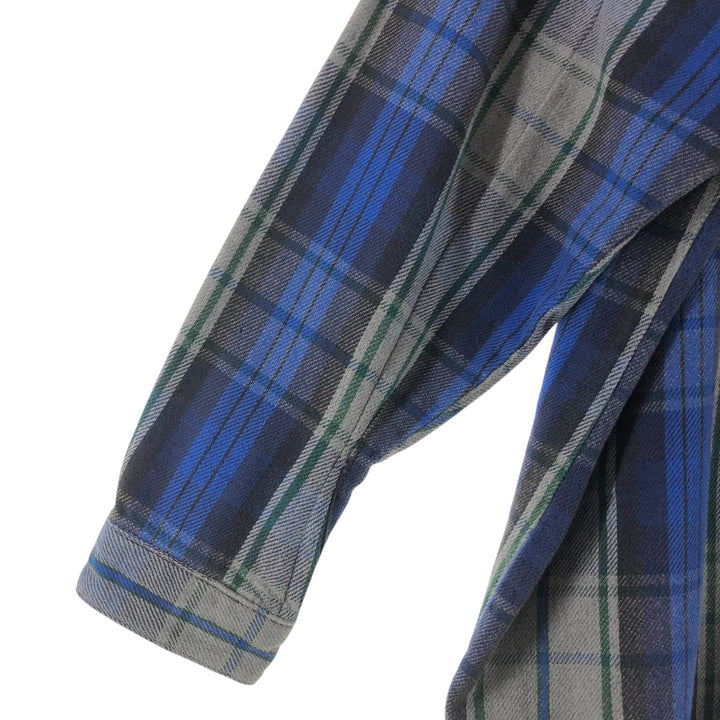 90'S Vintage Five Brother Long Sleeve Flannel Check Shirt, Men's XXL unclear gray type Vintage Second Hand