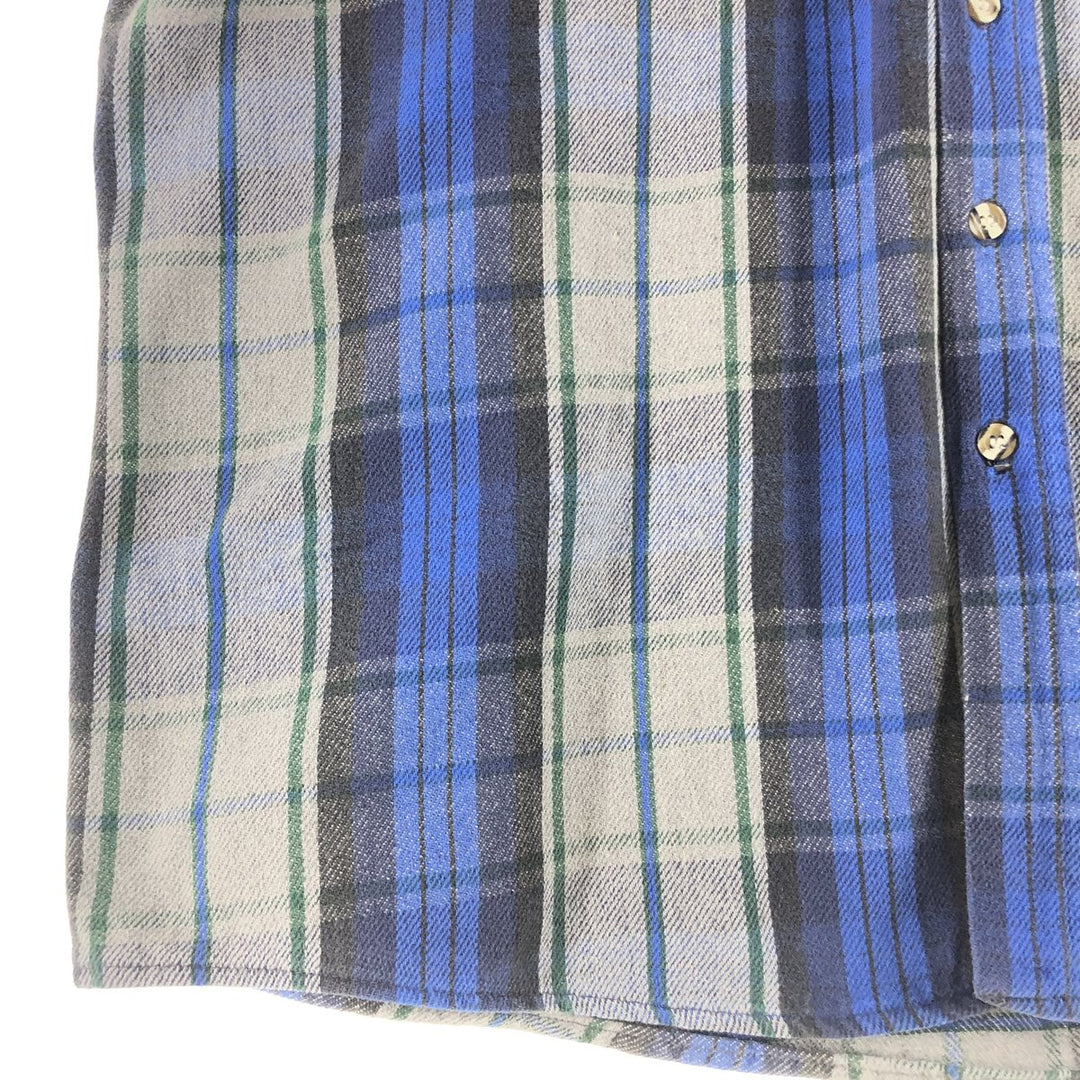 90'S Vintage Five Brother Long Sleeve Flannel Check Shirt, Men's XXL unclear gray type Vintage Second Hand
