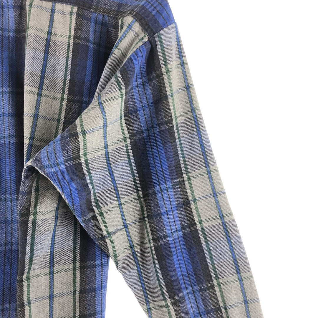 90'S Vintage Five Brother Long Sleeve Flannel Check Shirt, Men's XXL unclear gray type Vintage Second Hand