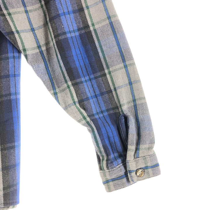 90'S Vintage Five Brother Long Sleeve Flannel Check Shirt, Men's XXL unclear gray type Vintage Second Hand