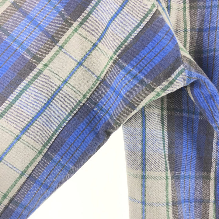 90'S Vintage Five Brother Long Sleeve Flannel Check Shirt, Men's XXL unclear gray type Vintage Second Hand