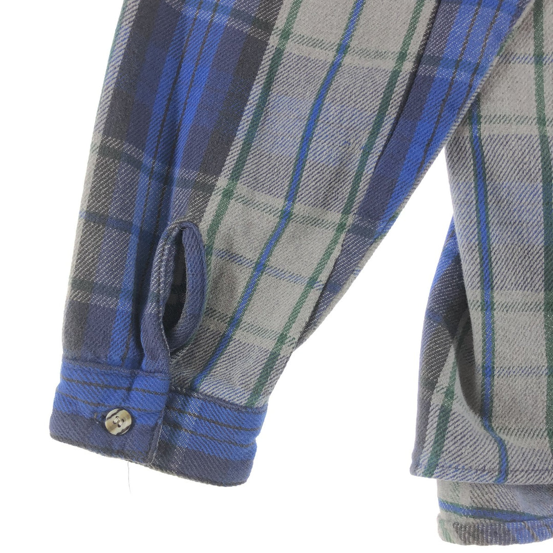 90'S Vintage Five Brother Long Sleeve Flannel Check Shirt, Men's XXL unclear gray type Vintage Second Hand