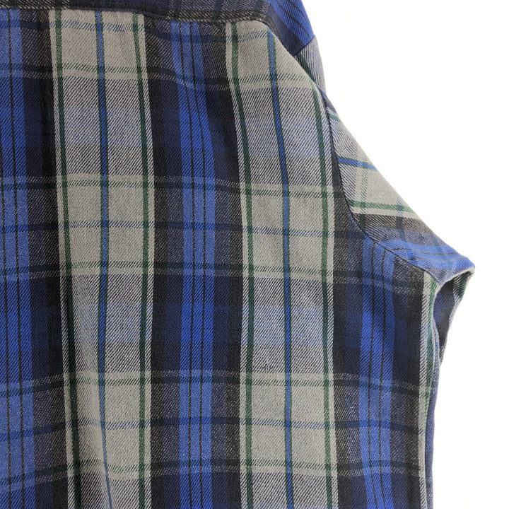 90'S Vintage Five Brother Long Sleeve Flannel Check Shirt, Men's XXL unclear gray type Vintage Second Hand