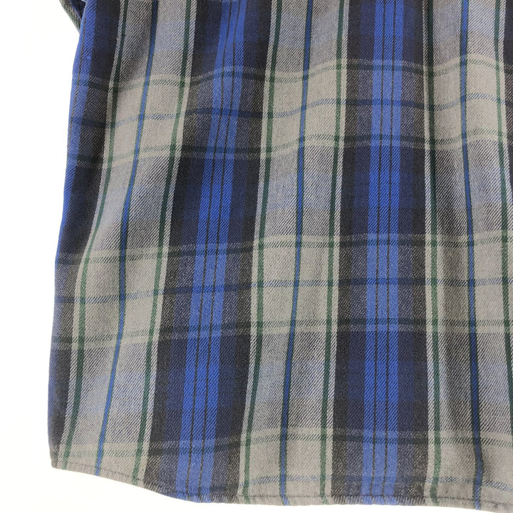 90'S Vintage Five Brother Long Sleeve Flannel Check Shirt, Men's XXL unclear gray type Vintage Second Hand