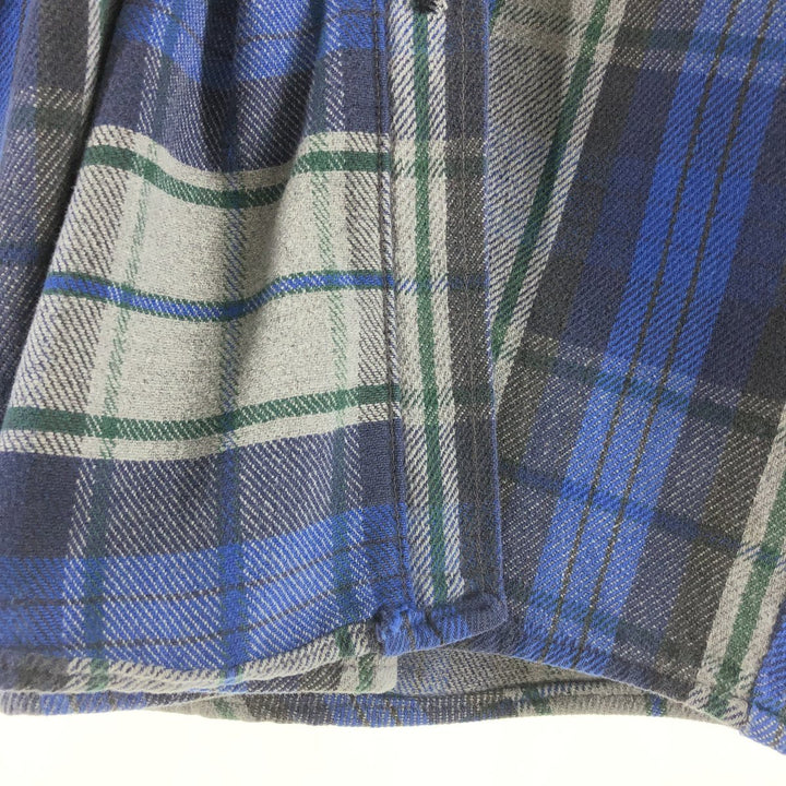90'S Vintage Five Brother Long Sleeve Flannel Check Shirt, Men's XXL unclear gray type Vintage Second Hand