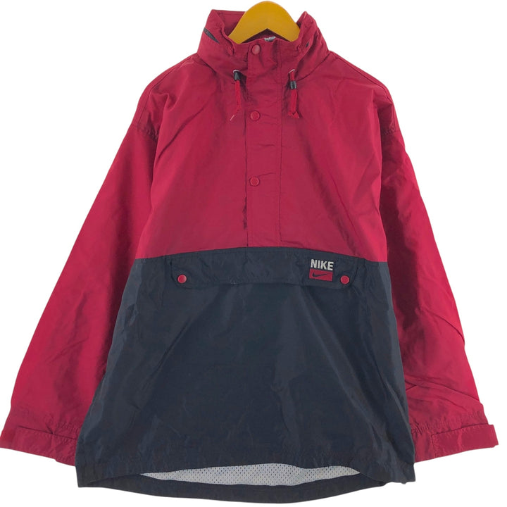 90'S Vintage Nike Anorak Jacket, Men's Size L Nylon bordeaux Vintage Second Hand