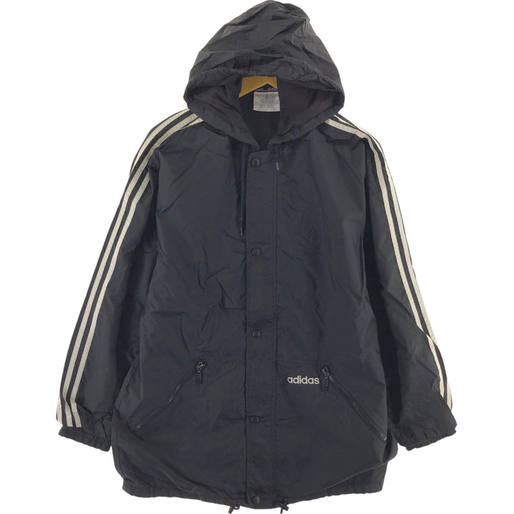 Vintage 80s-90'S Adidas nylon hoodie with back logo, size S, men's Nylon black type Vintage Second Hand